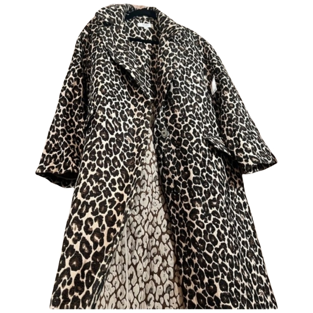 Victor Alfaro Leopard Jacquard Coat XS - Picture 7 of 15